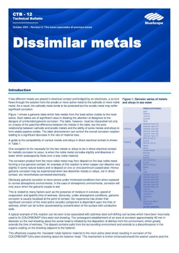 Corrosion Technical Bulletin CTB 12 - Dissimilar Metals