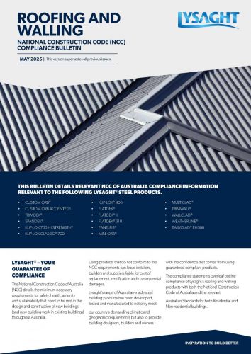 LYSAGHT NCCB01 - NCC Compliance Bulletin - Roofing and Walling