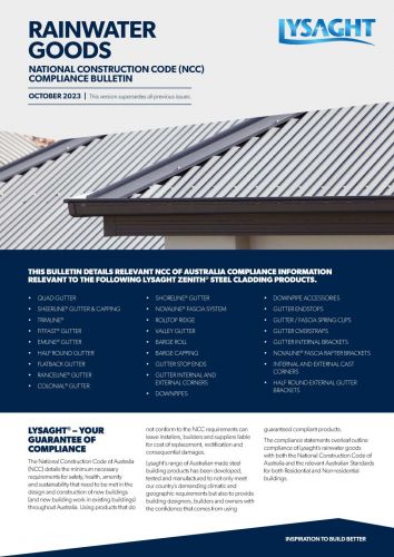 LYSAGHT NCCB04 - NCC Compliance Bulletin - Rainwater Goods