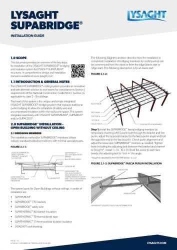 LYSAGHT SUPABRIDGE® Installation Guide