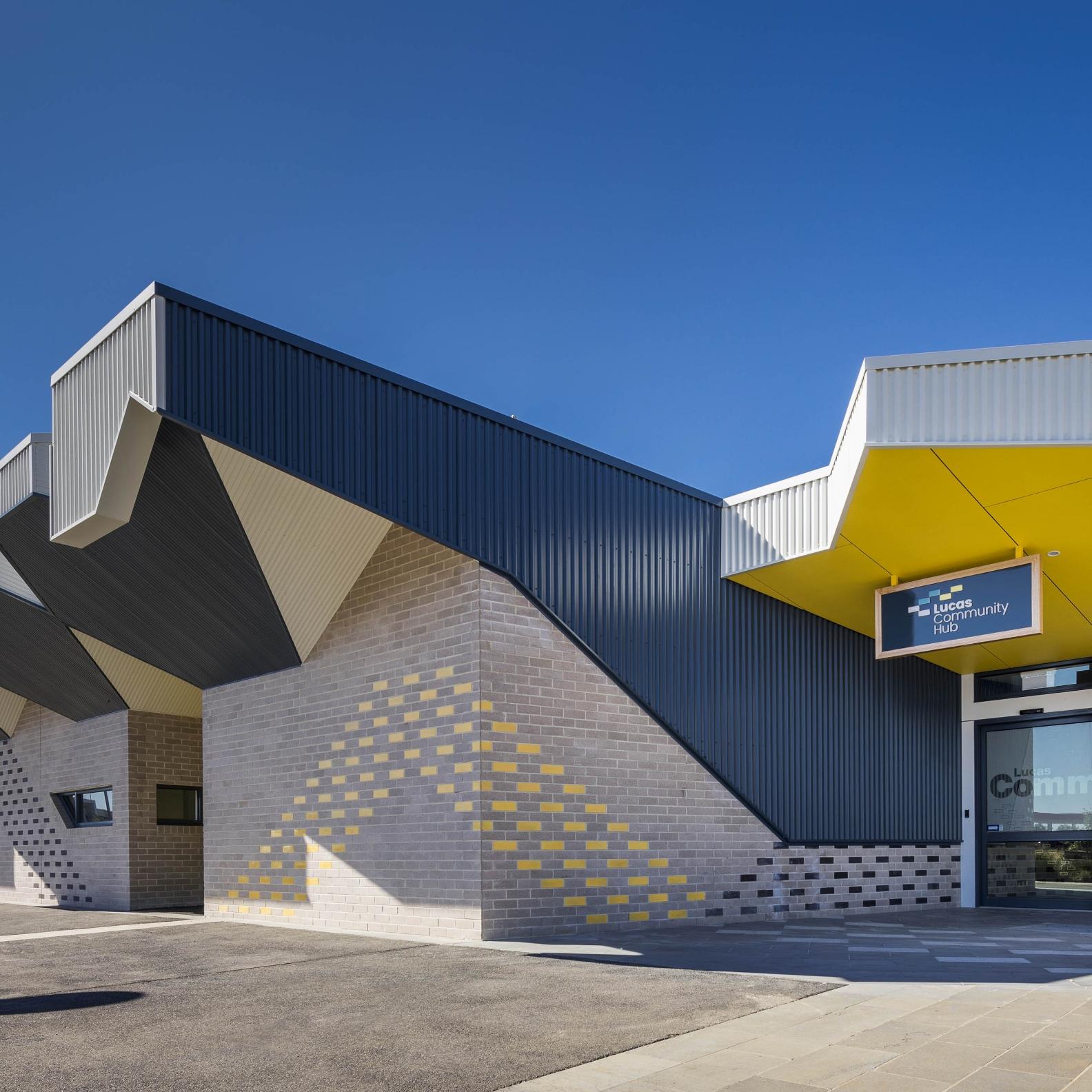 Community building with SPANDEK® steel walling manufactured from COLORBOND steel Deep Ocean